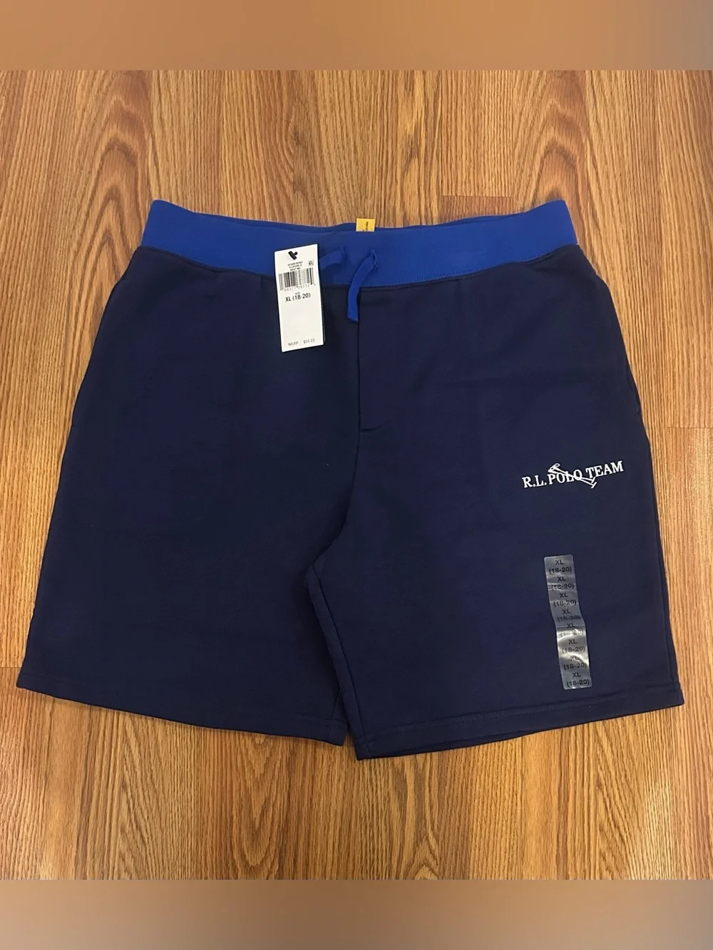 Polo Ralph Lauren Boy’s Logo Color blocked Cotton Jersey Tee + Navy Shorts, XL
